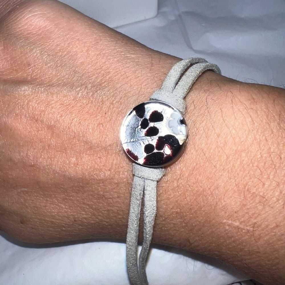 Murano Glass Charm and Suede Bracelet